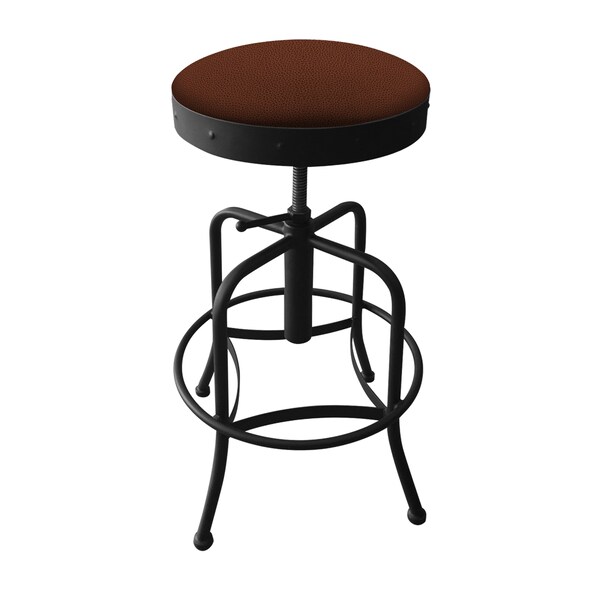 Holland Bar Stool Co Adjustable Stool, Black Wrinkle, Rein Adobe Seat